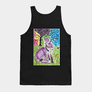 Purple fox art Tank Top